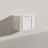 750mm Houston Matt White/Black Plywood Curved Wall Hung Vanity With Variant Color Handle