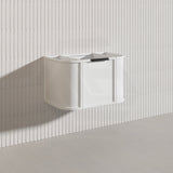 750mm Houston Matt White/Black Plywood Curved Wall Hung Vanity With Variant Color Handle