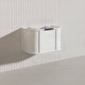 750mm Houston Matt White/Black Plywood Curved Wall Hung Vanity With Variant Color Handle