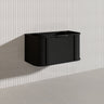 900mm Houston Matt White/Black Plywood Curved Wall Hung Vanity With Variant Color Handle