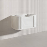 900mm Houston Matt White/Black Plywood Curved Wall Hung Vanity With Variant Color Handle