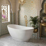 Layla Riva-Slim Oval Acrylic Freestanding Bathtub NO Overflow 1500/1700mm - Matt White