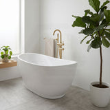 Layla Riva-Slim Oval Acrylic Freestanding Bathtub NO Overflow 1500/1700mm - Matt White
