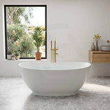 Layla Riva-Slim Oval Acrylic Freestanding Bathtub NO Overflow 1500/1700mm - Matt White