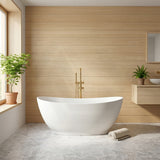 Layla Riva-Slim Oval Acrylic Freestanding Bathtub NO Overflow 1500/1700mm - Matt White