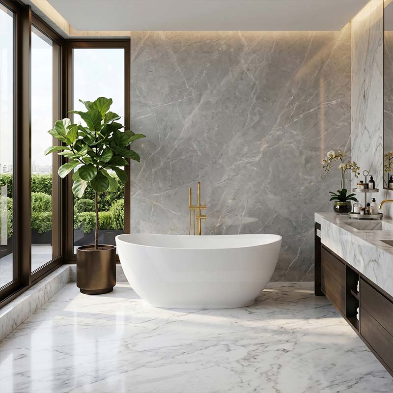 Layla Riva-Slim Oval Acrylic Freestanding Bathtub NO Overflow 1500/1700mm - Matt White