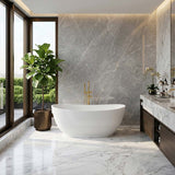 Layla Riva-Slim Oval Acrylic Freestanding Bathtub NO Overflow 1500/1700mm - Matt White