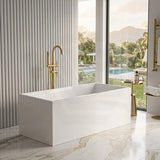 Lotus Rectangular Acrylic Freestanding Corner Back to Wall Bathtub Multi Fit NO Overflow 1200/1300/1400/1500/1600/1700mm - Gloss White