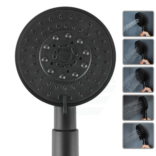 Abs Matt Black 5 Functions Round Handheld Shower Only Bathroom Products