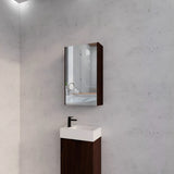 450mm Geneva Brown Oak MDF Fluted Pencil Edge Shaving Cabinet