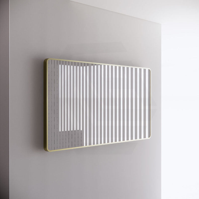750/800/900/1200Mm Bathroom Brushed Nickel Framed Rectangle Mirror Wall Mounted Vertical/Horizontal