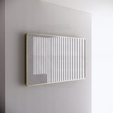 750/800/900/1200Mm Bathroom Brushed Nickel Framed Rectangle Mirror Wall Mounted Vertical/Horizontal