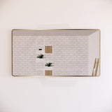 750/800/900/1200Mm Bathroom Brushed Nickel Framed Rectangle Mirror Wall Mounted Vertical/Horizontal