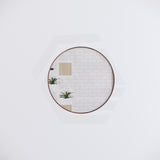 600mm Round Brushed Copper Framed Bathroom Mirror Wall Mounted