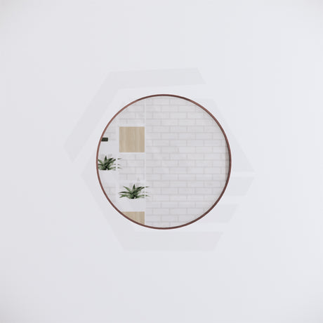 600mm Round Brushed Copper Framed Bathroom Mirror Wall Mounted