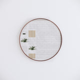 800mm Round Brushed Copper Framed Bathroom Mirror Wall Mounted
