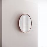 800mm Round Brushed Copper Framed Bathroom Mirror Wall Mounted