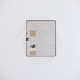 750x900mm Rectangle Brushed Copper Framed Bathroom Mirror Wall Mounted Vertical or Horizontal