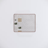 750x900mm Rectangle Brushed Copper Framed Bathroom Mirror Wall Mounted Vertical or Horizontal