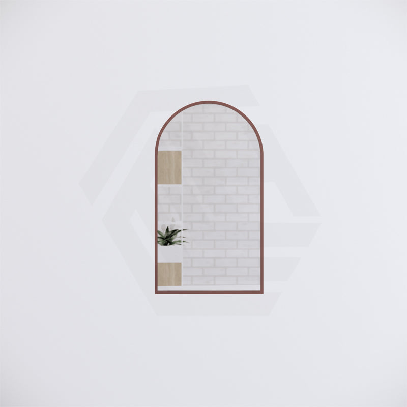 450x800mm Arch Brushed Copper Framed Bathroom Mirror Wall Mounted