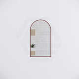 450x800mm Arch Brushed Copper Framed Bathroom Mirror Wall Mounted