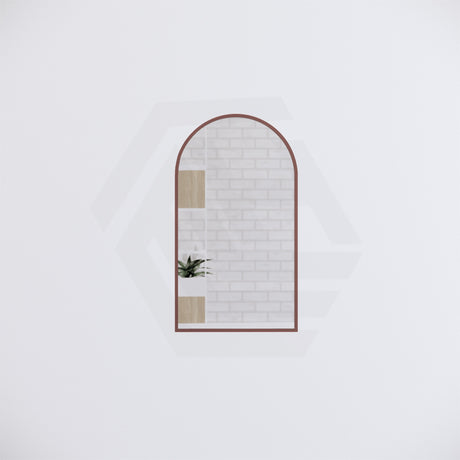 450x800mm Arch Brushed Copper Framed Bathroom Mirror Wall Mounted