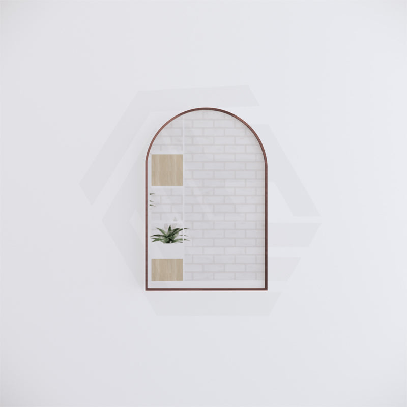 600x900mm Arch Brushed Copper Framed Bathroom Mirror Wall Mounted