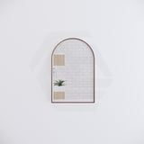 600x900mm Arch Brushed Copper Framed Bathroom Mirror Wall Mounted
