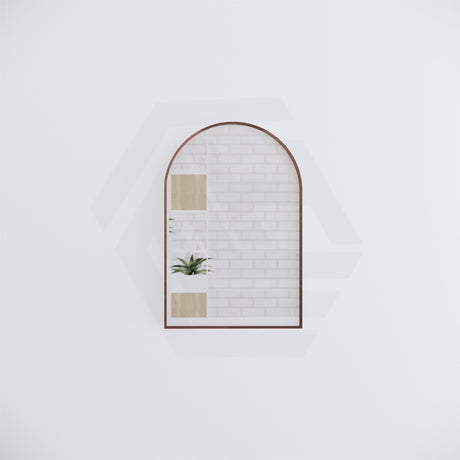 600x900mm Arch Brushed Copper Framed Bathroom Mirror Wall Mounted