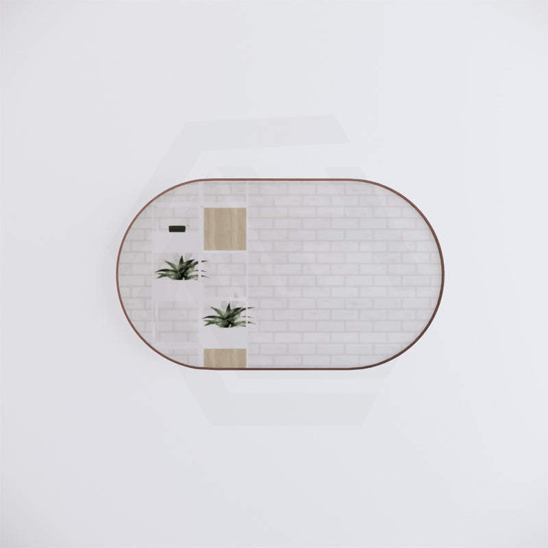 700x1200mm Oval Brushed Copper Framed Bathroom Mirror Wall Mounted Vertical or Horizontal