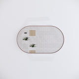 700x1200mm Oval Brushed Copper Framed Bathroom Mirror Wall Mounted Vertical or Horizontal