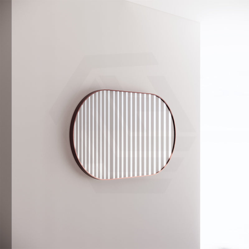 700x1200mm Oval Brushed Copper Framed Bathroom Mirror Wall Mounted Vertical or Horizontal
