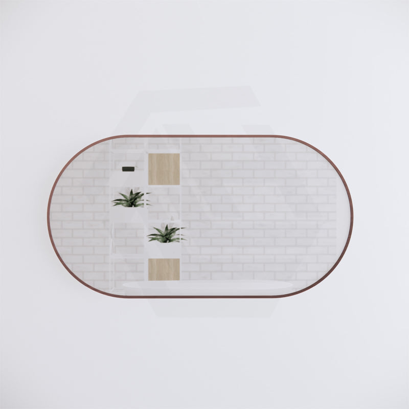 800x1500mm Oval Brushed Copper Framed Bathroom Mirror Wall Mounted Vertical or Horizontal