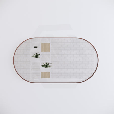 800x1500mm Oval Brushed Copper Framed Bathroom Mirror Wall Mounted Vertical or Horizontal