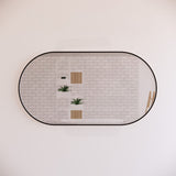 450/600/700/900/1200Mm Bathroom Black Framed Oval Mirror Wall Mounted Mirrors