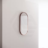 450x900mm Oval Brushed Copper Framed Bathroom Mirror Wall Mounted Vertical Only