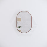 600x900mm Oval Brushed Copper Framed Bathroom Mirror Wall Mounted Vertical or Horizontal
