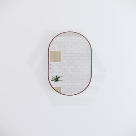 600x900mm Oval Brushed Copper Framed Bathroom Mirror Wall Mounted Vertical or Horizontal