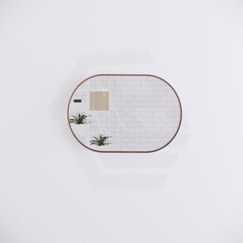 600x900mm Oval Brushed Copper Framed Bathroom Mirror Wall Mounted Vertical or Horizontal
