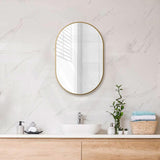 450/600/700/800/900/1200/1500mm Oval Framed Bathroom Mirror Wall Mounted Vertical or Horizontal Variant Colour Available