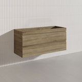 1200mm Wood Grain Bathroom Wall Hung Vanity Cabinet Only & Ceramic/Poly Top Available