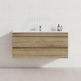 600-1500mm Wall Hung Bathroom Vanity Timber Wood Grain Drawers Cabinet ONLY&Ceramic/Poly Top Available