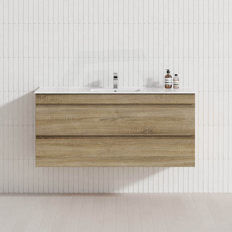 600-1500mm Wall Hung Bathroom Vanity Timber Wood Grain Drawers Cabinet ONLY&Ceramic/Poly Top Available