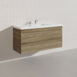 1200mm Wood Grain Bathroom Wall Hung Vanity Cabinet Only & Ceramic/Poly Top Available