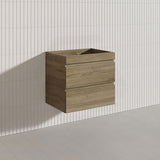 600mm Wood Grain Bathroom Wall Hung Vanity Cabinet Only & Ceramic/Poly Top Available