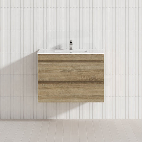 600-1500mm Wall Hung Bathroom Vanity Timber Wood Grain Drawers Cabinet ONLY&Ceramic/Poly Top Available