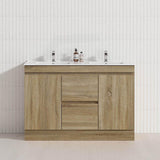 600-1500mm Freestanding Kickboard Bathroom Vanity Light Oak Wood Grain Cabinet Only & Ceramic/Poly Top Available