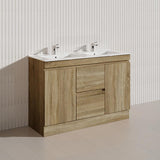 600-1500mm Freestanding Kickboard Bathroom Vanity Light Oak Wood Grain Cabinet Only & Ceramic/Poly Top Available