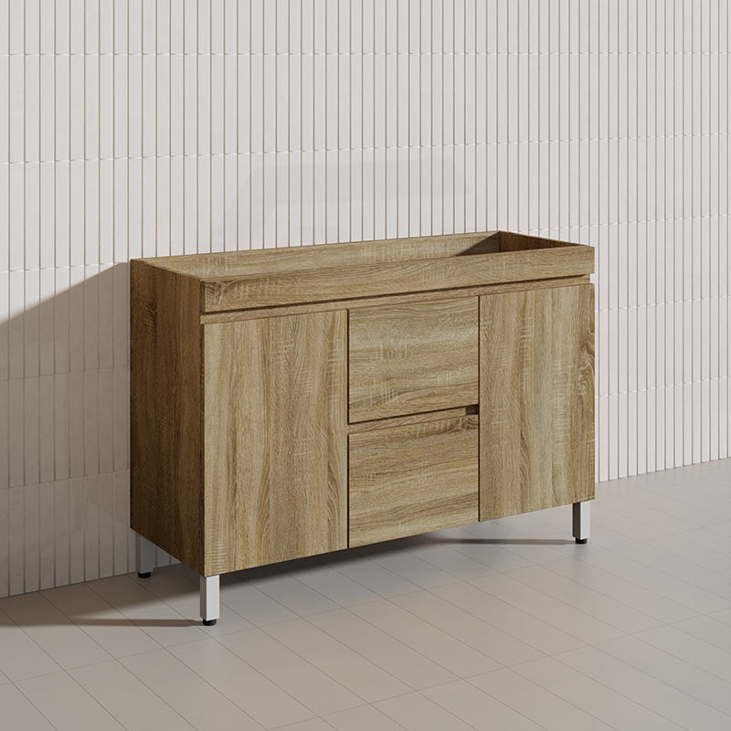 600-1500mm Freestanding MDF Vanity Light Oak Finish Left / Right Drawers Cabinet ONLY for Bathroom