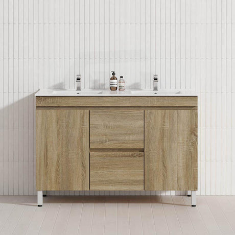 600-1500mm Freestanding MDF Vanity Light Oak Finish Left / Right Drawers Cabinet ONLY for Bathroom